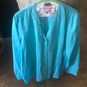 Turquoise linen tunic